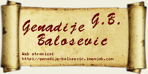 Genadije Balošević vizit kartica